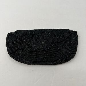 VTG Neusteters Stunning Black Beaded Clutch Evening Bag Purse Classy Cocktail